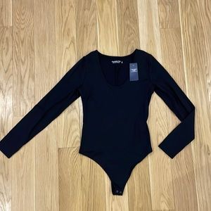 BRAND NEW - never worn! Abercrombie Black Body Suit scoopneck.